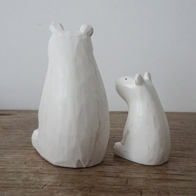 Wooden animal Sitting Polar Bear Parent