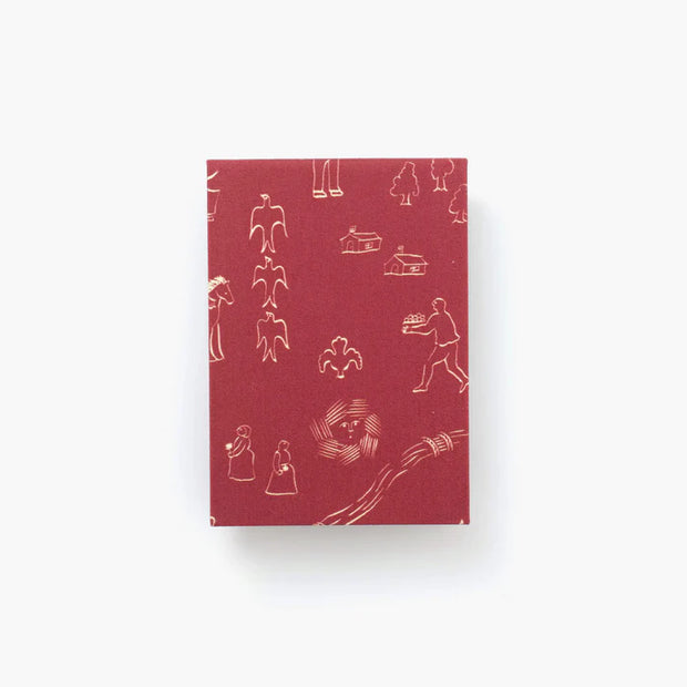 Mini note cover Palmehuset / History Burgundy