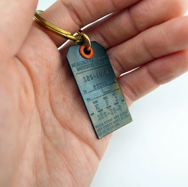 LUGGAGE TAG KEY-HOLDER ASH GREEN