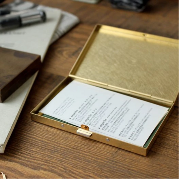 BRASS BOX CARDCASE SOLID