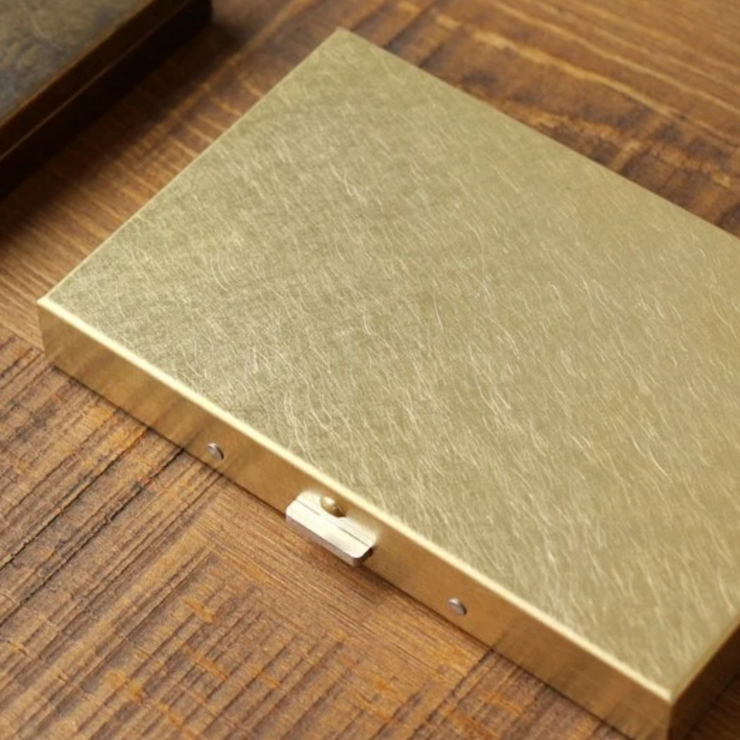 BRASS BOX CARDCASE SOLID