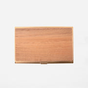 BRASS & WOOD CARDCASE RUST WITH BOX IN TEAK WOOD