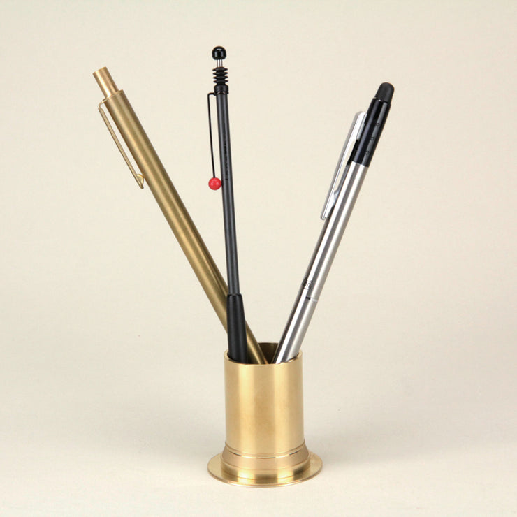 BRASS PEN STAND 02 SOLID