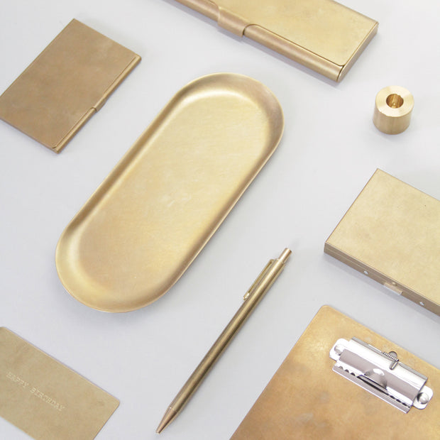 BRASS PEN STAND SOLID