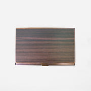 BRASS & WOOD CARDCASE RUST WITH BOX IN MACASSAR EBONY WOOD