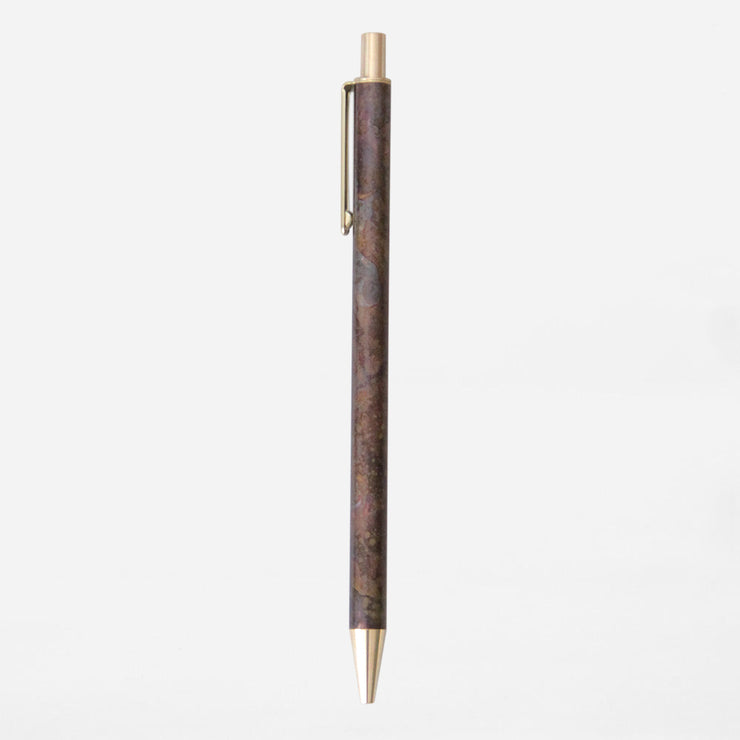 BRASS RETRACTABLE PEN HANMON KUJYAKU